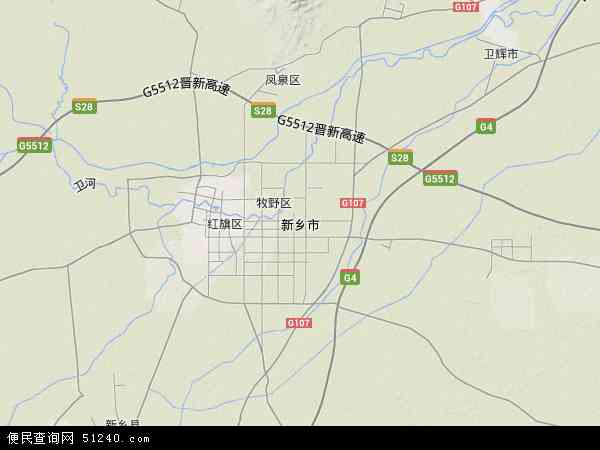 中国河南省新乡市地图(卫星地图)图片