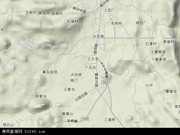 中国贵州省黔西南布依族苗族自治州兴义市下五屯地图(卫星地图)图片
