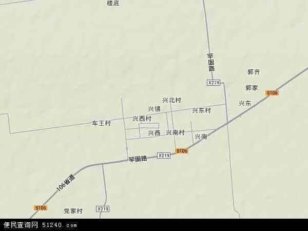 中国陕西省渭南市蒲城县兴镇地图(卫星地图)图片