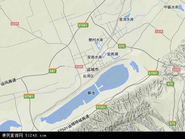 中国山西省运城市地图(卫星地图)图片