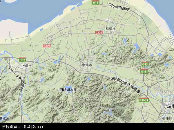 中国浙江省宁波市余姚市地图(卫星地图)