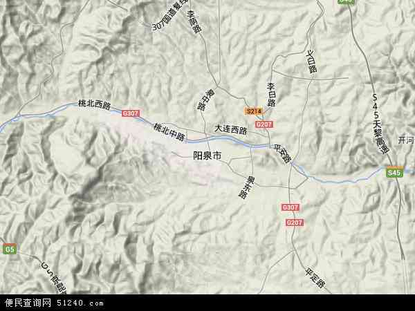 中国山西省阳泉市地图(卫星地图)图片