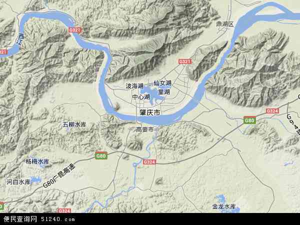 中国广东省肇庆市地图(卫星地图)图片