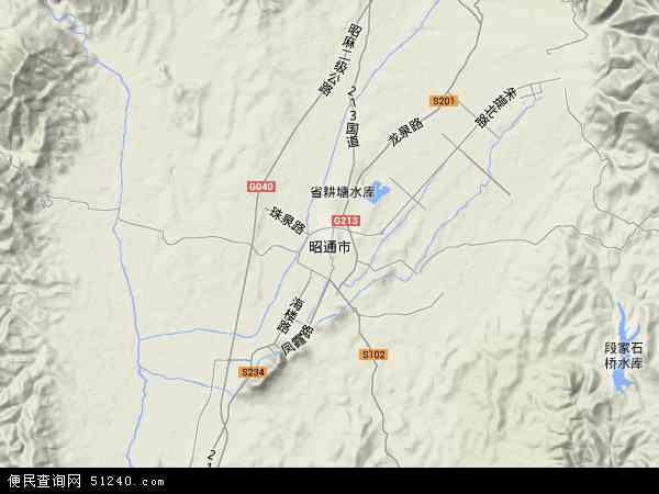 中国云南省昭通市地图(卫星地图)图片
