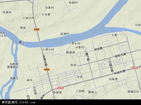 中国浙江省衢州市衢江区樟潭地图(卫星地图)图片