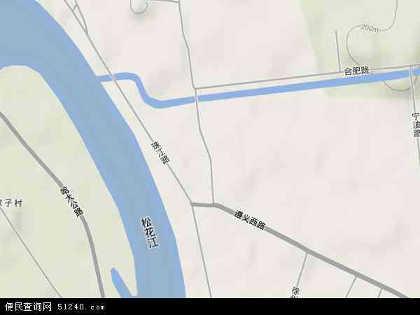 中国吉林省吉林市龙潭区遵义地图(卫星地图)