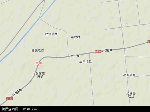 中国内蒙古自治区巴彦淖尔市临河区八一乡地图(卫星地图)图片