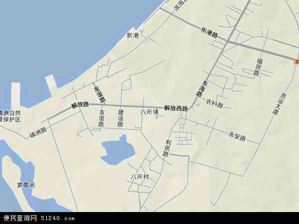海南省省直辖县级行区划东方市八所镇地图(地图)