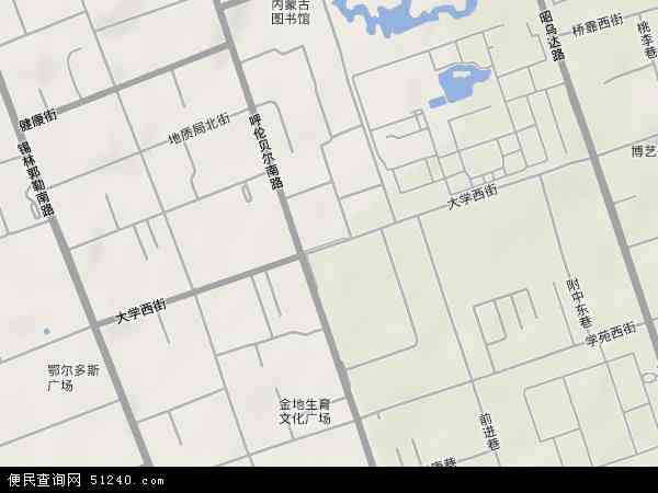 中国内蒙古自治区呼和浩特市赛罕区大学西路地图(卫星地图)