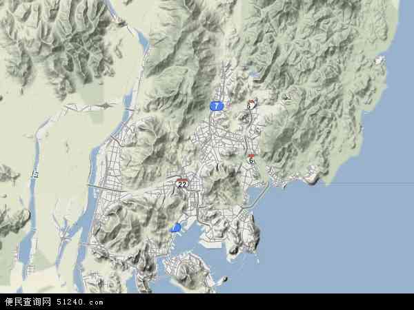 韩国釜山地图(卫星地图)