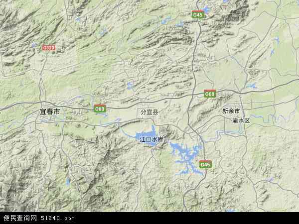 江西省新余市分宜县地图(地图)