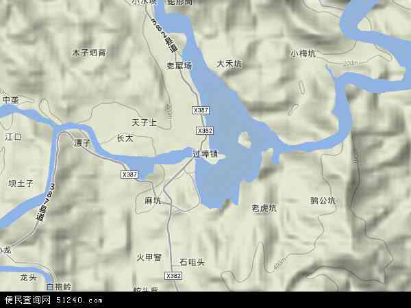 中国江西省赣州市崇义县过埠镇地图(卫星地图