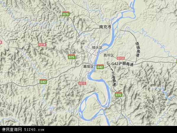 四川省南充市嘉陵区地图(地图)