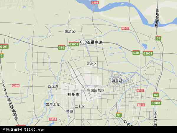 中国河南省郑州市金水区地图(卫星地图)图片