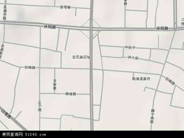 中国甘肃省兰州市城关区酒泉路地图(卫星地图)图片
