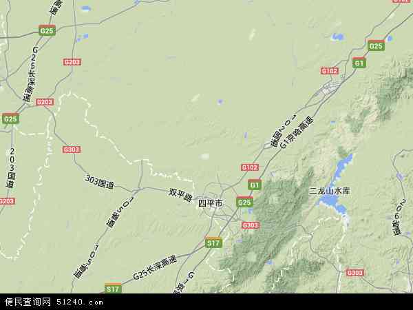 中国吉林省四平市梨树县地图(卫星地图)图片