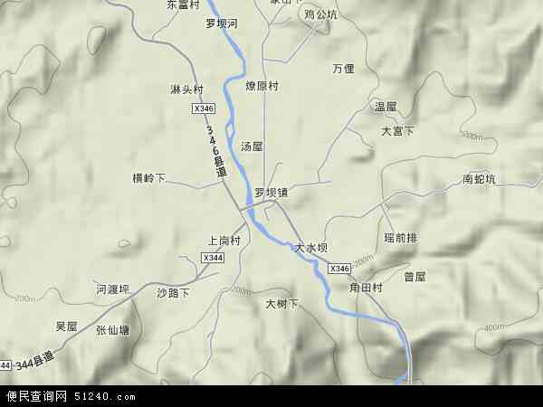 中国广东省韶关市始兴县罗坝镇地图(卫星地图)图片