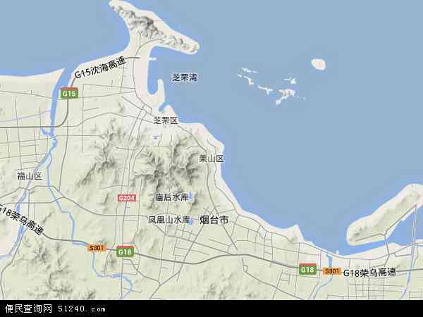山东省烟台市莱山区地图(地图)