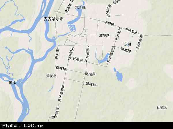 中国黑龙江省齐齐哈尔市龙沙区地图(卫星地图)图片