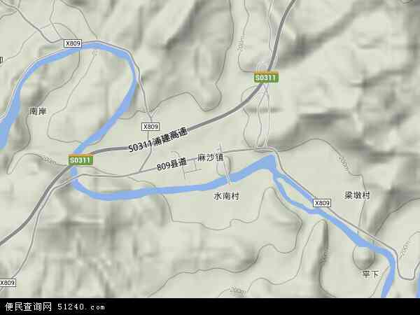 中国福建省南平市建阳市麻沙镇地图(卫星地图)图片