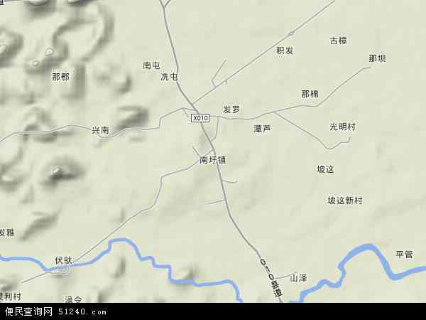 中国广西壮族自治区南宁市隆安县南圩镇地图(卫星地图)图片