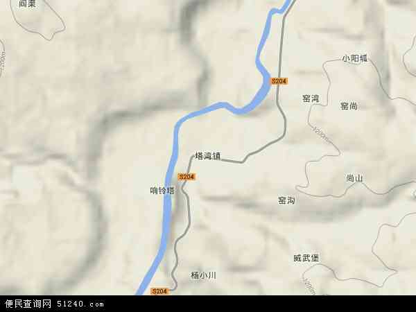 中国陕西省榆林市横山县塔湾镇地图(卫星地图)图片