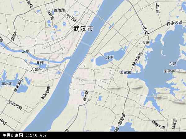 中国湖北省武汉市武昌区地图(卫星地图)