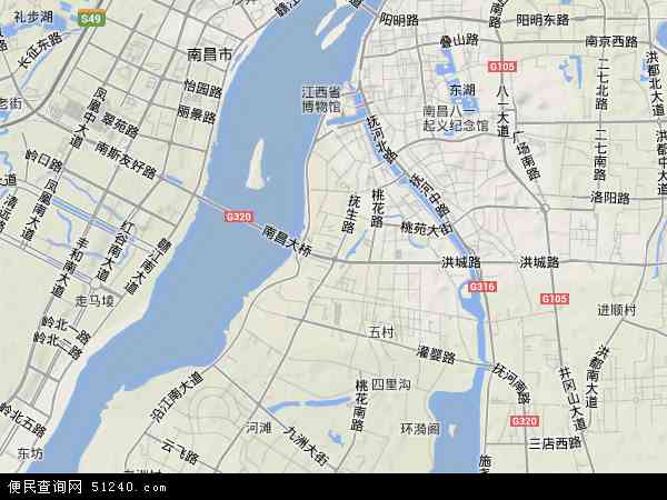 中国江西省南昌市西湖区地图(卫星地图)