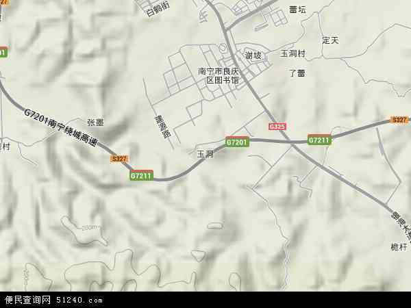 中国广西壮族自治区南宁市良庆区玉洞地图(卫星地图)