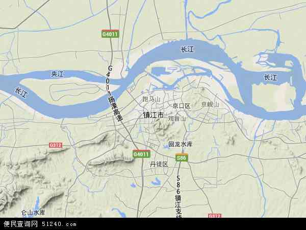 中国江苏省镇江市地图(卫星地图)