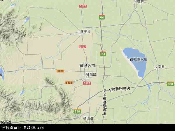 中国河南省驻马店市地图(卫星地图)图片