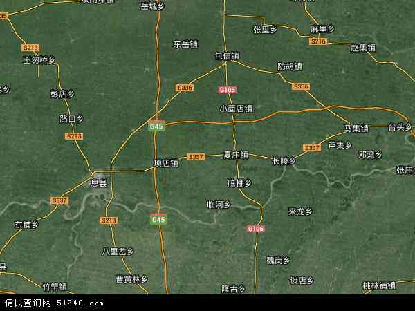 中国河南省信阳市罗山县东卜镇地图(卫星地图)图片