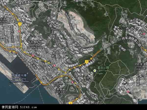 中国香港观塘区地图(卫星地图)