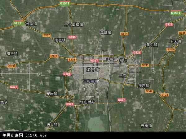 中国山东省济宁市地图(卫星地图)图片