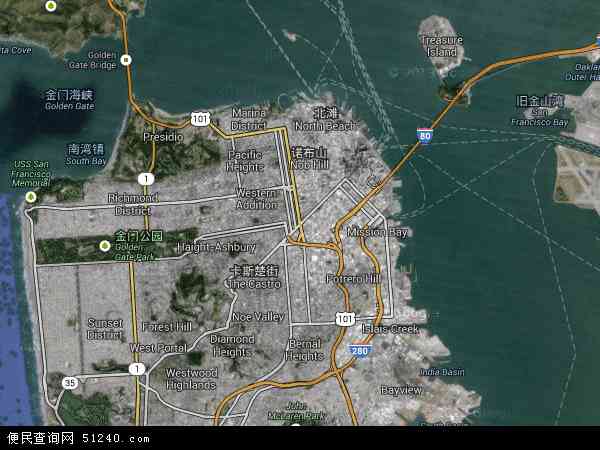 旧金山地图 - 旧金山卫星地图 - 旧金山高清航拍