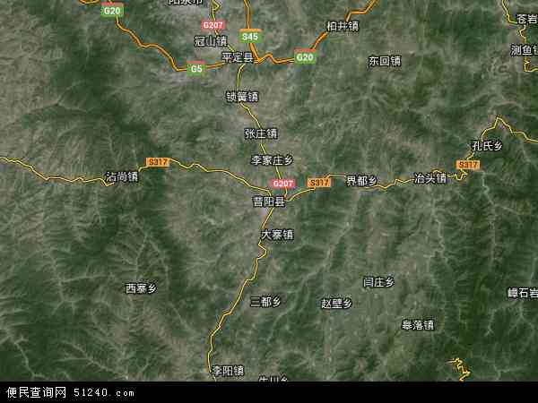 中国山西省晋中市昔阳县地图(卫星地图)图片