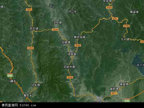 中国湖北省宜昌市远安县地图(卫星地图)图片