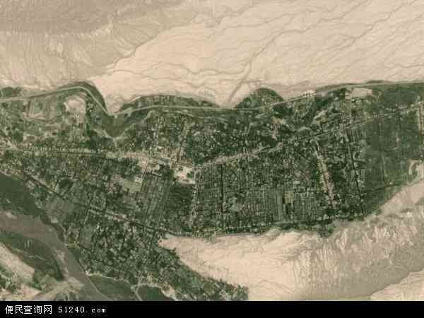 中国新疆维吾尔自治区喀什地区英吉沙县艾古斯乡地图(卫星地图)图片