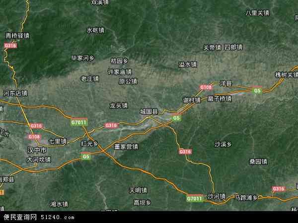城固县地图 - 城固县卫星地图 - 城固县高清航拍