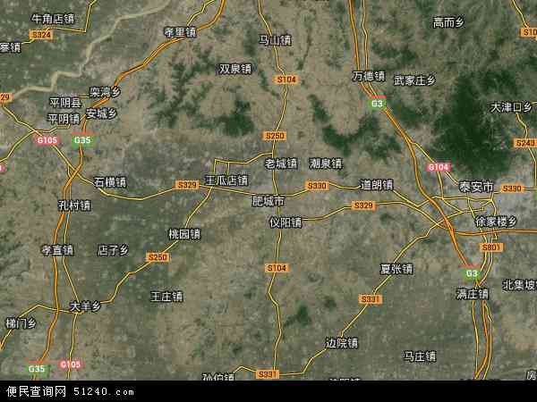 中国山东省泰安市肥城市地图(卫星地图)图片