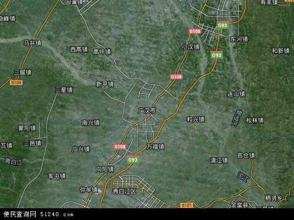 广汉市地图 - 广汉市卫星地图