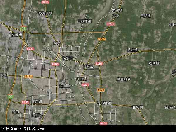 中国山东省临沂市河东区地图(卫星地图)