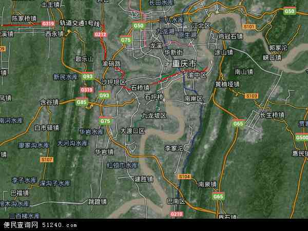中国重庆市九龙坡区地图(卫星地图)图片