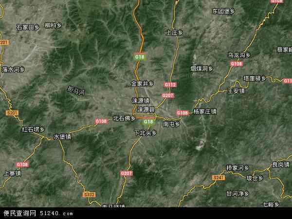 中国河北省保定市涞源县地图(卫星地图)图片