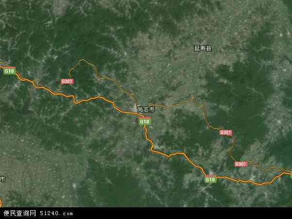 中国黑龙江省哈尔滨市尚志市地图(卫星地图)图片