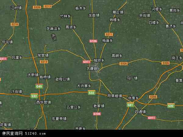 中国河南省周口市太康县地图(卫星地图)