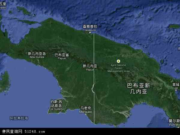 印度尼西亚伊里安查亚地图(卫星地图)