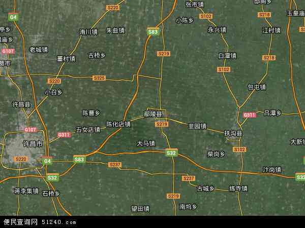中国河南省许昌市鄢陵县地图(卫星地图)