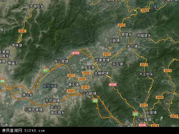 中国北京市延庆县地图(卫星地图)