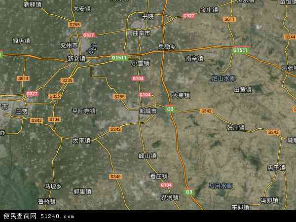 中国山东省济宁市邹城市地图(卫星地图)图片